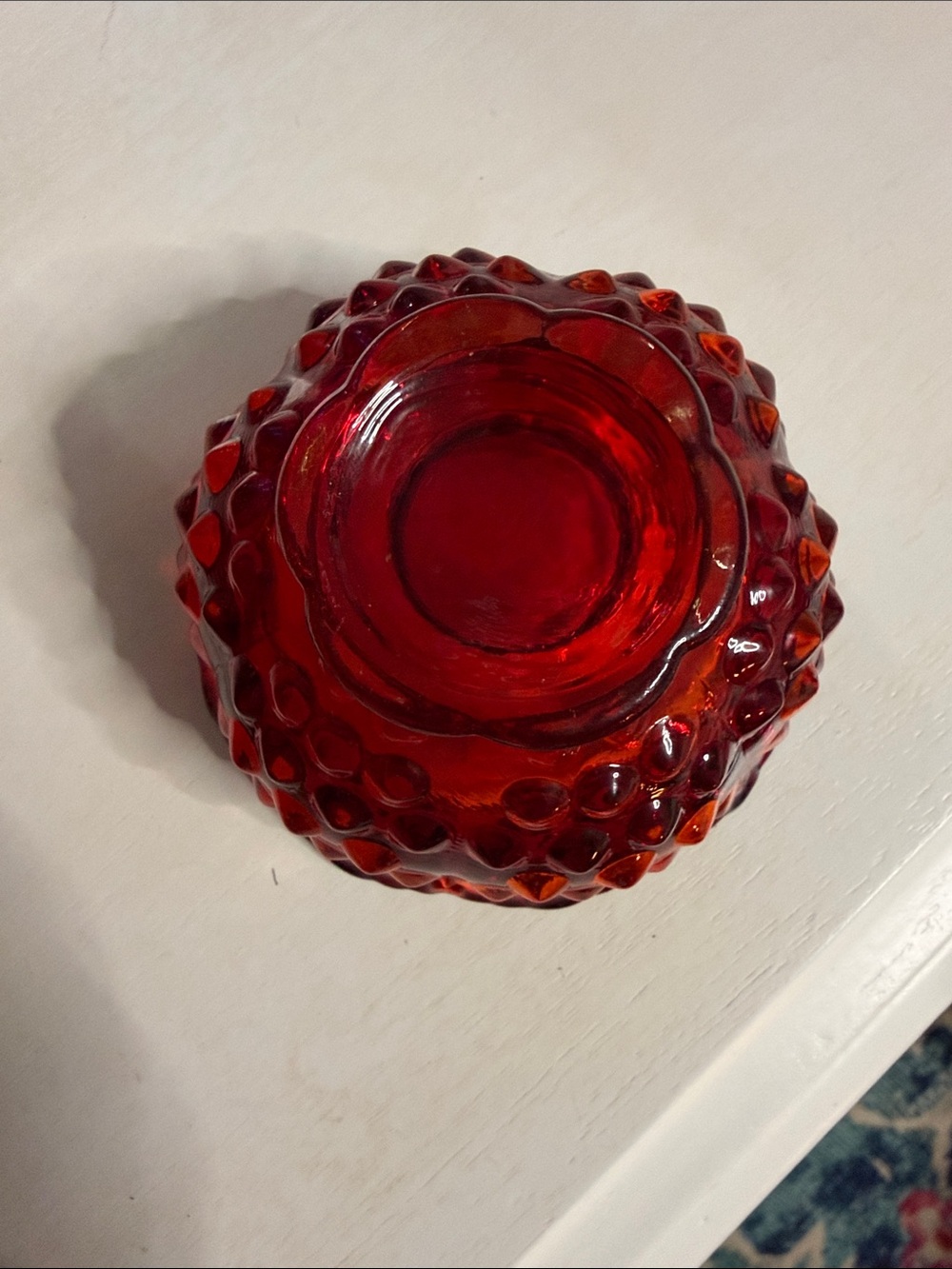 *SUNDAY SALE* Vintage Fenton hobnail fairy lamp ruby red - Picture 7 of 10